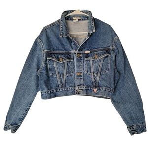 Vintage Guess dark wash denim cropped jacket size 2
